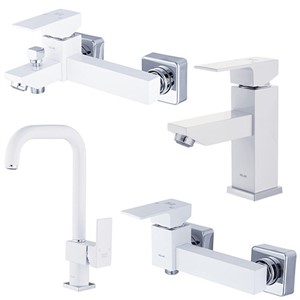 ست شیرآلات مدل فلت سفید